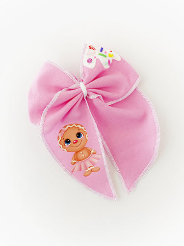 Pink Gingerbread Girl Bow
