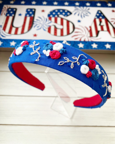Americana Embroidered Headband