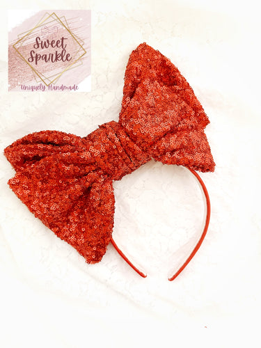 Red Sequins Lux Headband