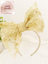 Load image into Gallery viewer, Gold Lace Lux Headband