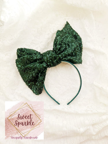 Emerald Green Sequins Lux Headband