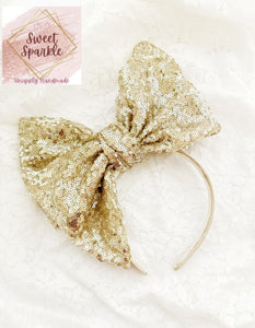 Gold Sequins Lux Headband