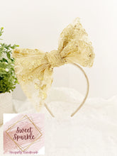 Load image into Gallery viewer, Gold Lace Lux Headband