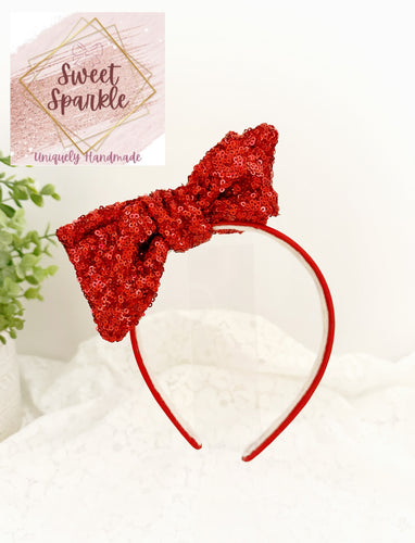 Red Sequins Headband (Regular Size)