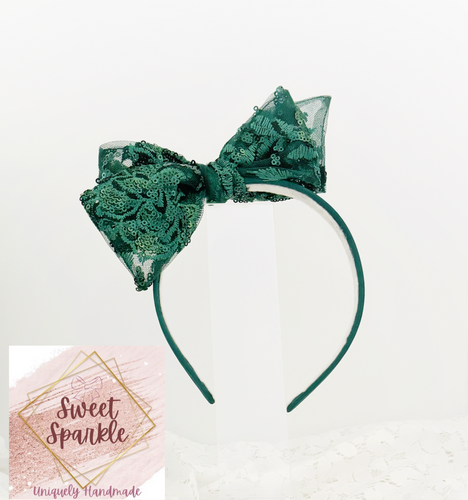 Emerald Lace Headband (regular size)