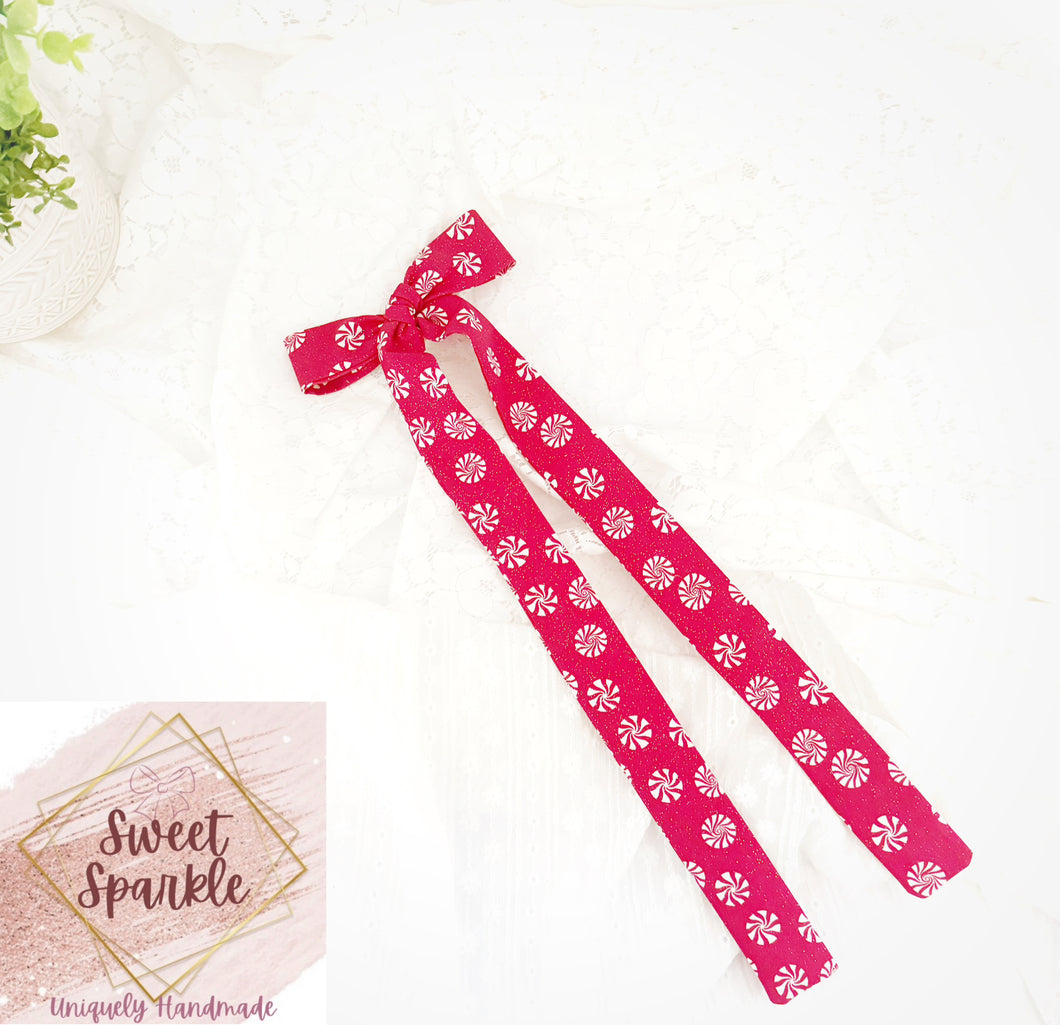 Peppermint Princess Bow (thin long tail)