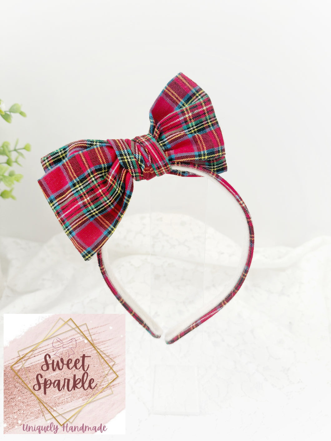 Holiday Plaid Headband ( Regular Size)