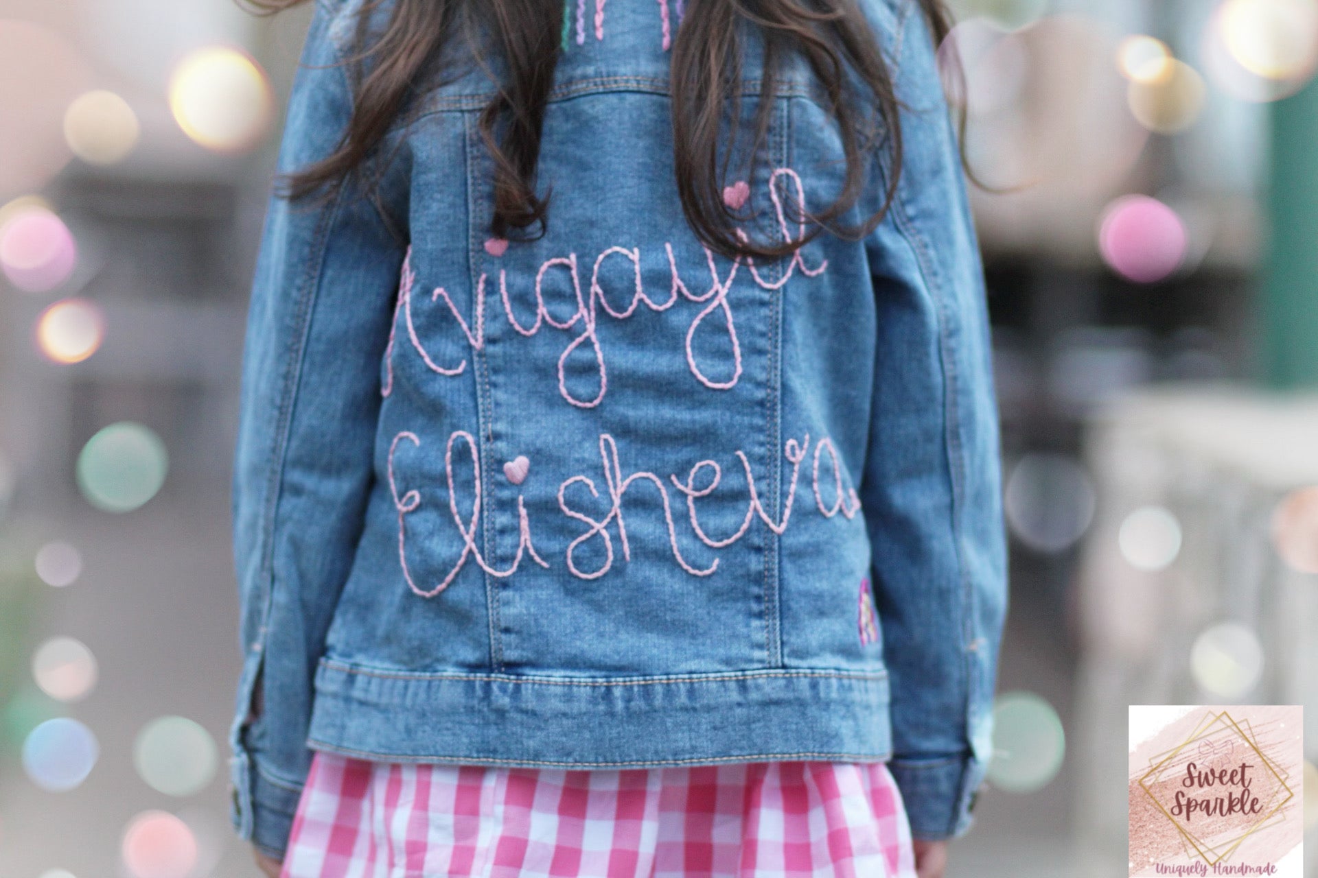 Personalized Jean Jacket – Sweet Sparkle, Uniquely Handmade